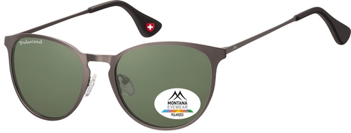 [1420312] Lunettes de soleil Montana acier mat verre G15 vert polarisé