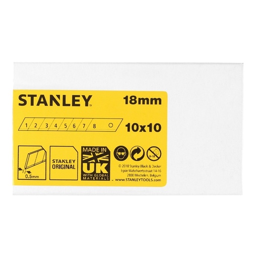 [1420711] Lame sécable Stanley 18mm 10x 10 pièces