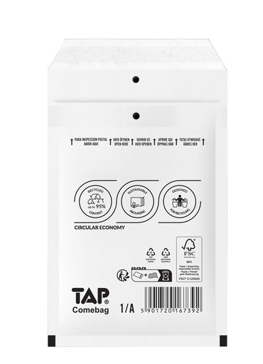 [1421555] Enveloppe à bulles TAP Comebag nr11 blanc 200 pièces