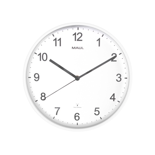 [1422751] Horloge MAULsprint RC Ø30x5cm plastique blanc/blanc