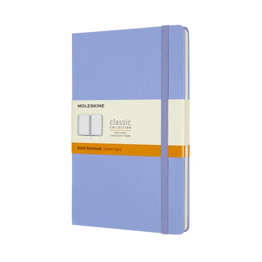 [1422871] Carnet Moleskine large 130x210mm ligné couverture rigide bleu hortensia