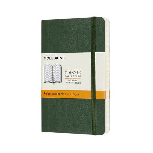 [1422879] Notitieboek Moleskine pocket 90x140mm lijn soft cover myrtle green