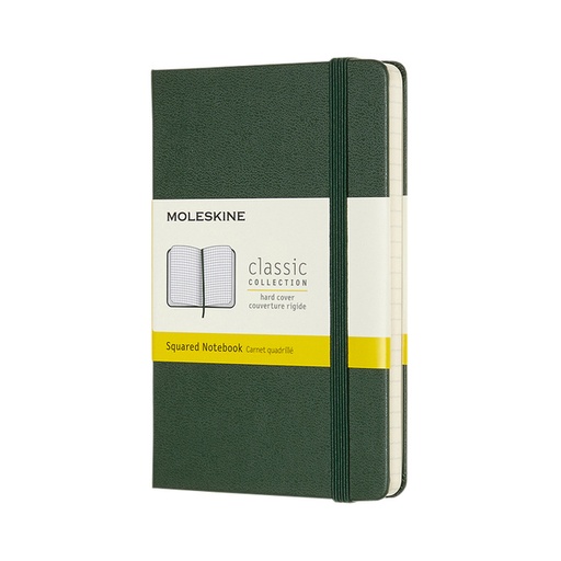 [1422889] Notitieboek Moleskine pocket 90x140mm ruit 5x5mm hard cover myrtle green