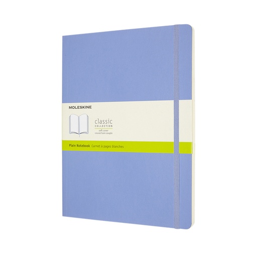 [1422904] Notitieboek Moleskine XL 190x250mm blanco soft cover hydrangea blue