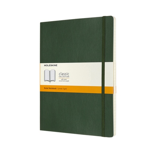 [1422912] Carnet Moleskine XL 190x250mm ligné couverture souple vert myrte