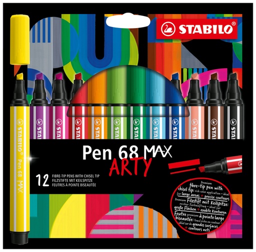 [1422987] Viltstift STABILO Pen 68 /12 Max Arty assorti etui à 12 stuks