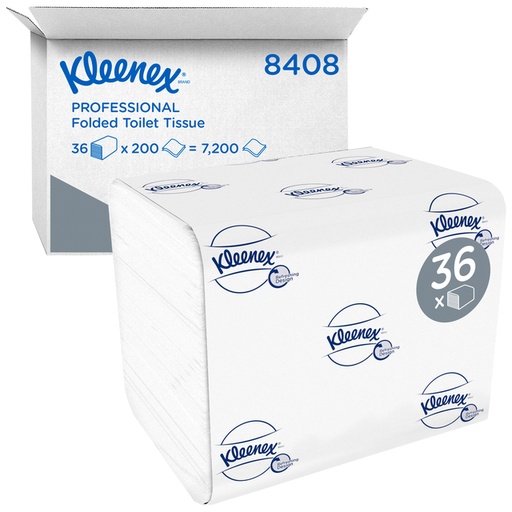 [1422818] Papier toilette plié Kleenex 8408 2 épaisseurs 36x 200 feuilles blanc