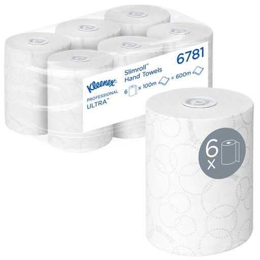 [1422838] Handdoekrol Kleenex Ultra Slimroll 2-laags 100m wit 6781