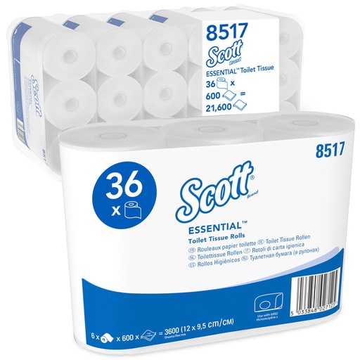 [1422848] Papier toilette KC Scott Essential 8517 2 épaisseurs 600 feuilles blanc