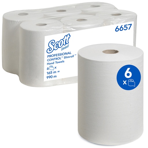 [1422849] Essuie-mains Scott Control Slimroll 6657  1 épaisseur 165m blanc