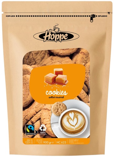 [1423766] Koekjes Hoppe Cookies fairtrade caramel zeezout circa 125stuks