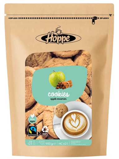 [1423767] Koekjes Hoppe Cookies fairtrade appel kaneel circa 125stuks