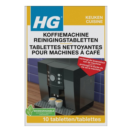 [1423790] Tablettes nettoyantes HG pour machines à café 10 pièces