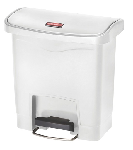 [1424371] Poubelle à pédale Rubbermaid Slim Jim Step-On 15L blanc