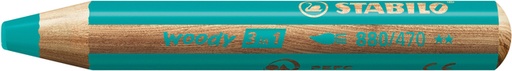 [1429944] Crayon de couleur STABILO 880 woody 3-en-1 multi-surfaces turquoise