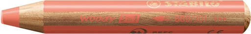 [1429960] Crayon de couleur STABILO 880 woody 3-en-1 multi-surfaces pastel rouge