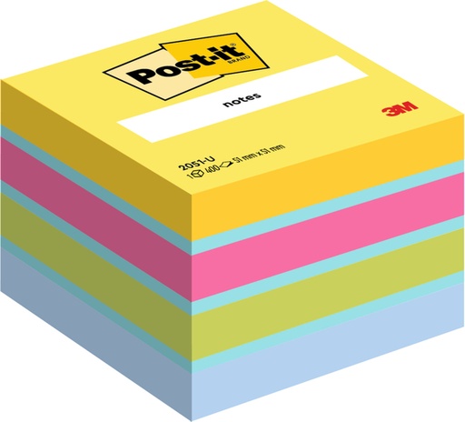 [1422504] Bloc mémos 3M Post-it 2051 51x51mm assorti 400 feuilles