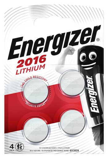 [1429549] Batterij Energizer knoopcel 4xCR2016 lithium