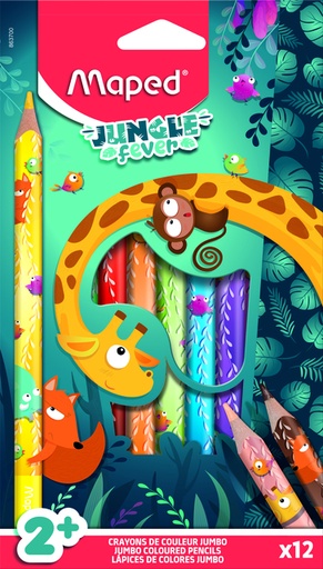 [1430659] Kleurpotlood Maped Jungle Fever Jumbo set à 12 kleuren