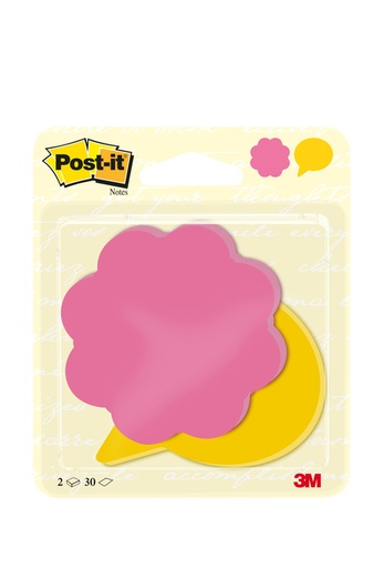 [1430796] Bloc-Mémo 3M Post-it 2030-FS formes fleur et bulle d'information 2 pièces