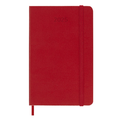 [1430294] Agenda 2025 Moleskine 12M Planner Weekly 7dagen/1pagina pocket sc scarlet red