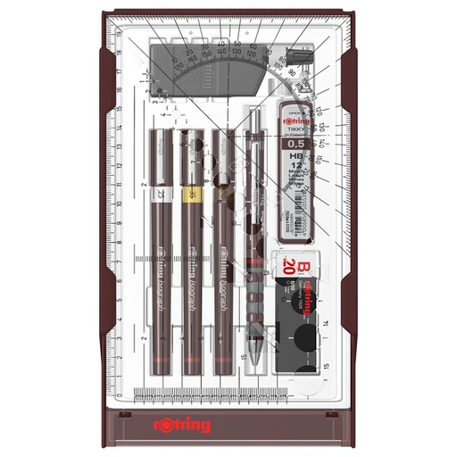 [1422063] Rotring Isograph Technical Pen College 0,25-0,35-0,5mm set de 3 pièces