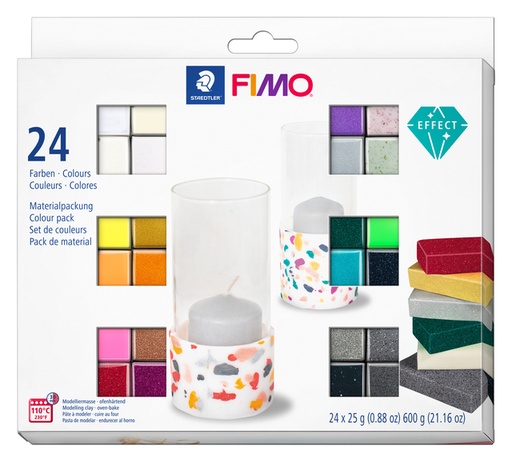 [1431213] Pâte à modeler FIMO Effect Colour paquet 24 couleurs