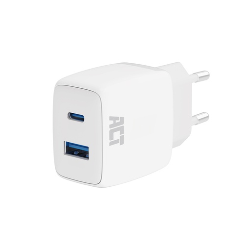 [1431127] Chargeur ACT 20W 2 ports USB-A +USB-C blanc