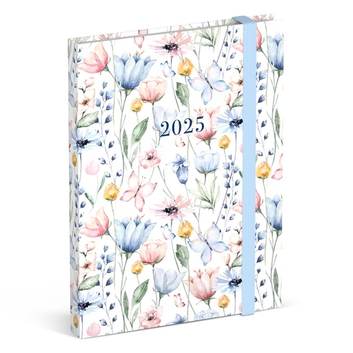 [1431108] Agenda 2025 Lannoo Flowers Watercolour aop 7 jours/2 pages