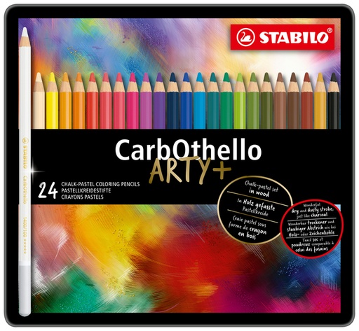 [1434198] Kleurpotloden STABILO CarbOthello kalkpastel assorti blik à 24 stuks