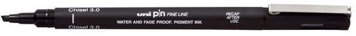 [1433827] Fineliner Uni-ball Pin beitelpunt 3mm zwart