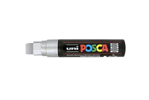 [1433852] Verfstift Posca PC17K extra breed rechthoek zilver