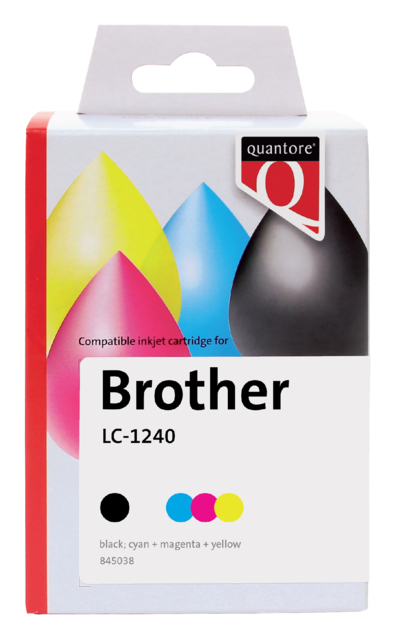 Inktcartridge Quantore alternatief tbv Brother LC-1240 zwart+ 3 kleuren