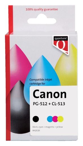 [842020] Inktcartridge Quantore alternatief tbv Canon PG-512 CL-513 zwart + 3 kleuren