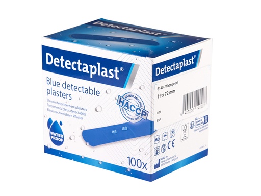 [1433186] Waterafstotende blauwe pleister Detectaplast 19x72mm 100 stuks