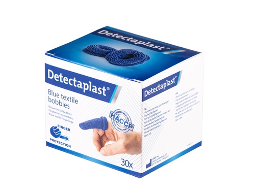 [1433187] Doigtiers Detectaplast textile bleu 30 pièces