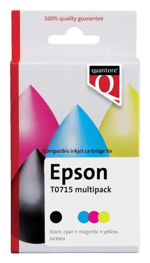 [843064] Inktcartridge Quantore alternatief tbv Epson T071540 zwart + kleur