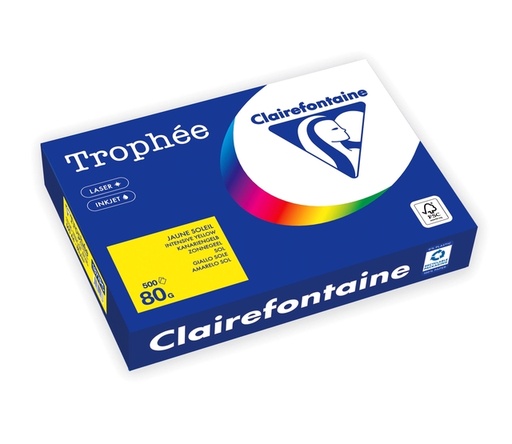 [1434247] Papier copieur Trophée A4 80g jaune soleil 500 feuilles