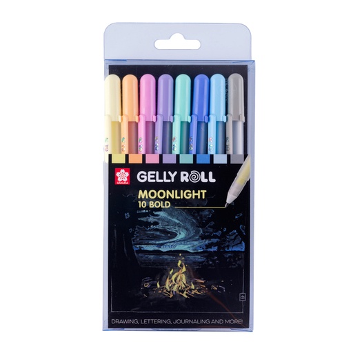 [1433605] Stylo gel Sakura Gelly Roll Moonlight 10 Pastel set 8 couleurs