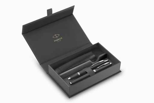 [1434459] Stylo bille et stylo plume Parker IM avec étui Black CT Medium 3 pièces