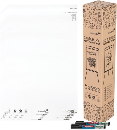 [1434503] Flipoverpapier Legamaster SKETCH ECO blanco 5x 20 vellen