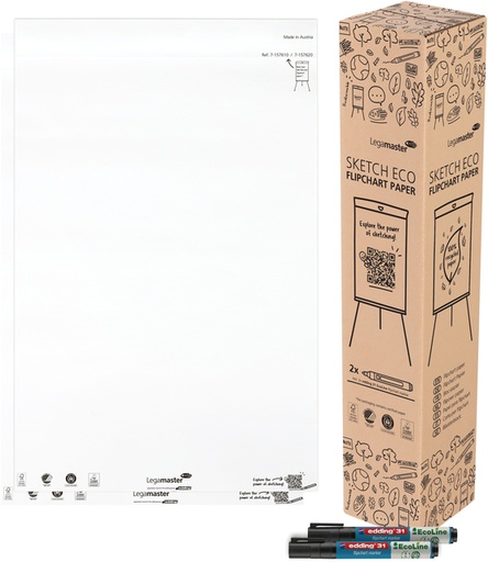 [1434505] Flipoverpapier Legamaster SKETCH ECO blanco 2x 50 vellen