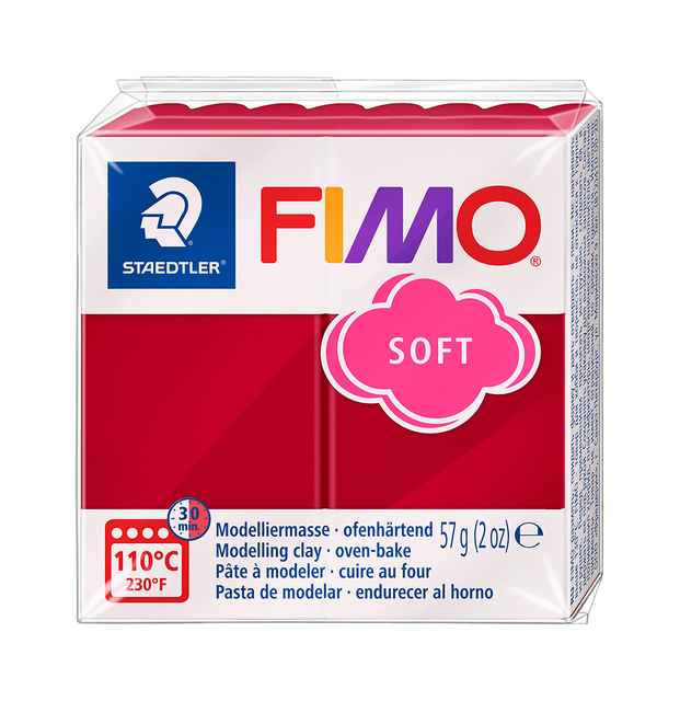 Pâte à modeler Fimo Soft 57g rouge cerise