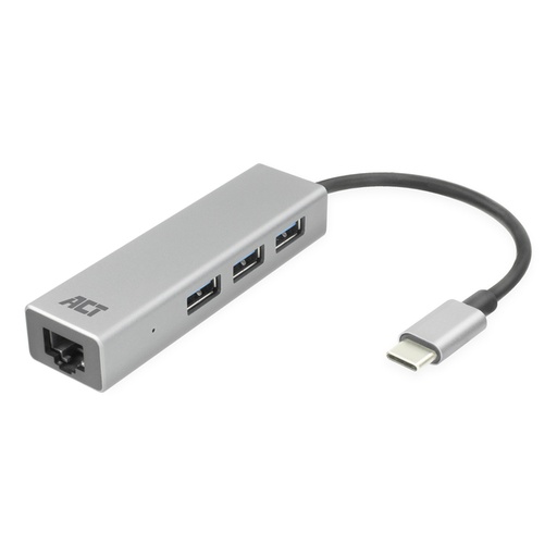 [1434950] Hub ACT USB-C 3.0 3x USB-A Ethernet Gigabit