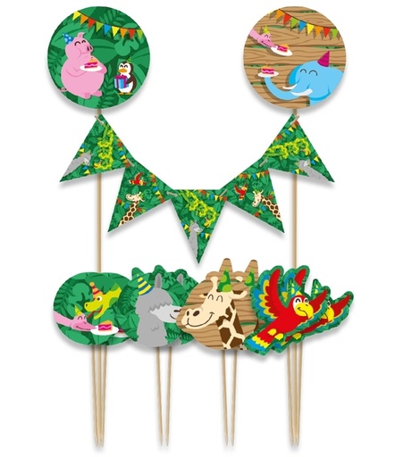 [1435022] Cake decoratie Jungle 9 stuks