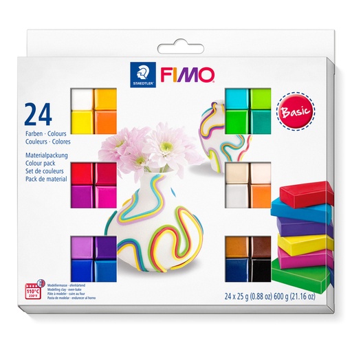 [1434651] Boetseerklei Fimo soft set colour pack 24 kleuren