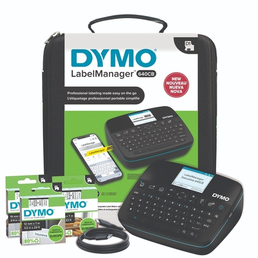 [1435109] Labelprinter Dymo LabelManager Executive 640CB draagbaar qwerty 24mm zwart in koffer