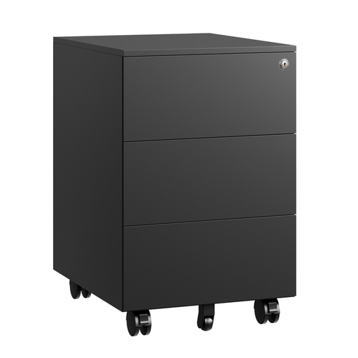 [1434518] Ladeblok Euroseat 3 gelijke lade 50x39x60cm op wieltjes zwart