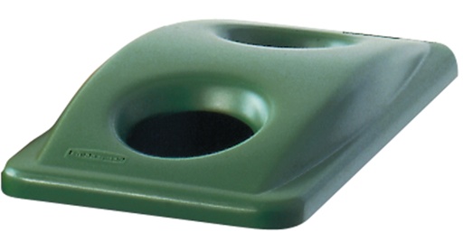 [394813] Deksel Rubbermaid Slim Jim Vented inwerpopening voor flesjes en blikjes groen