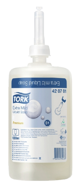 Savon liquide Tork S1 420701 extra doux non parfumé 1000ml